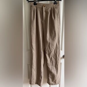 F21 Brown Pinstriped Trousers